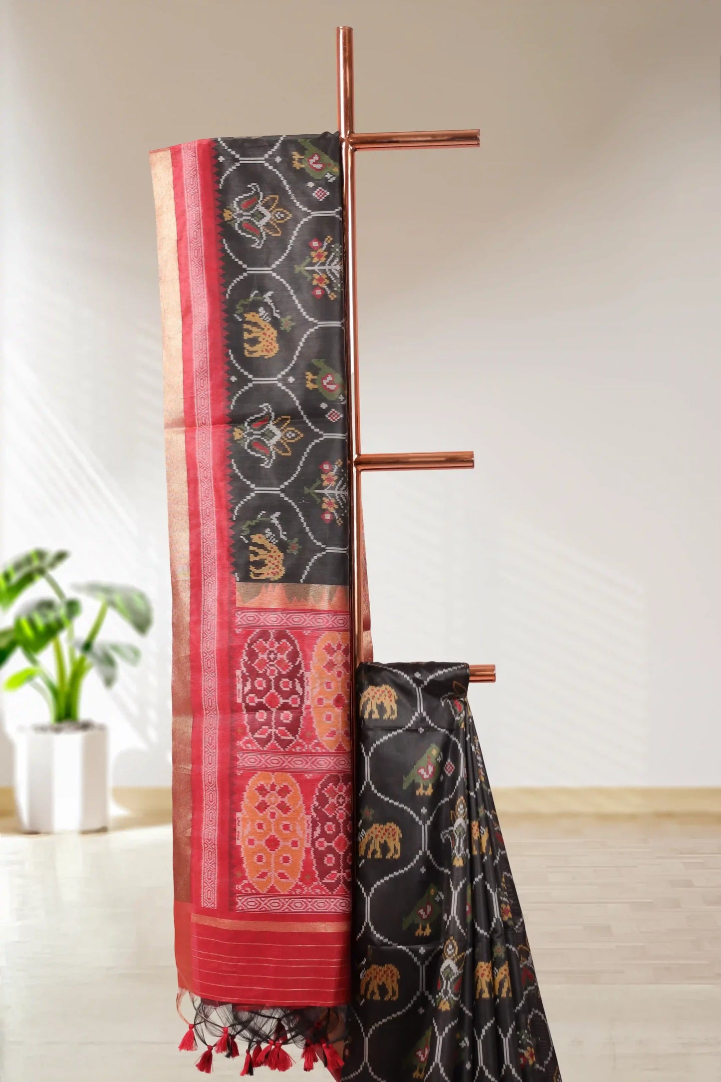 Black Semi Tussar Saree