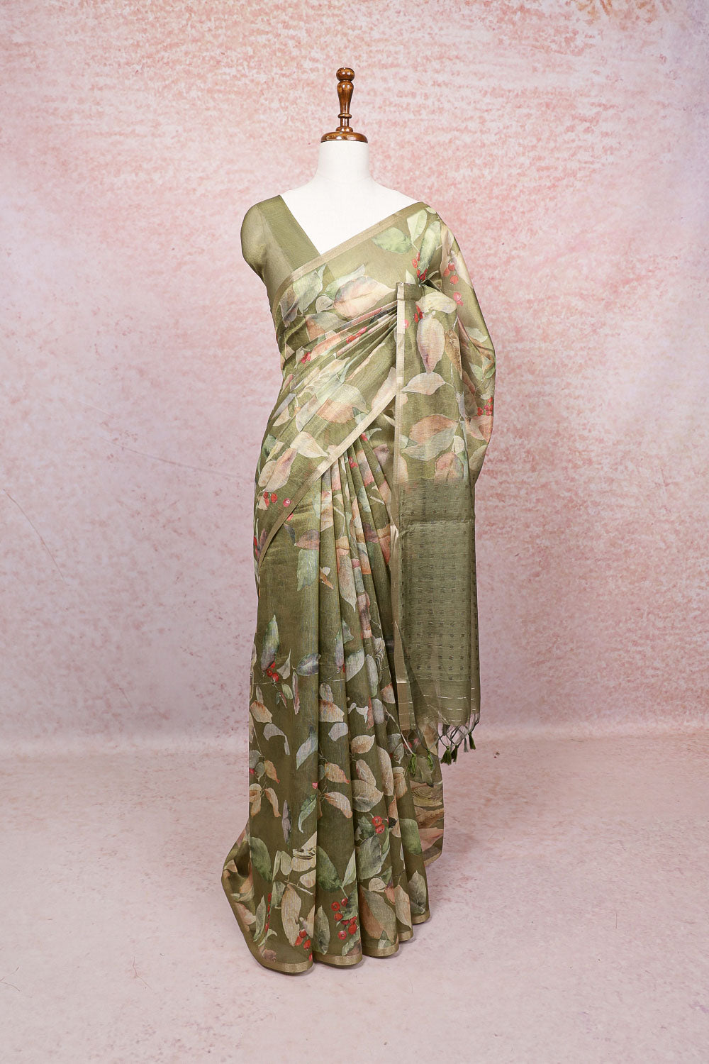 Green Semi Tissue Saree