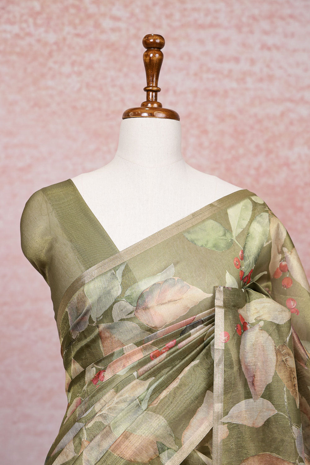 Green Semi Tissue Saree