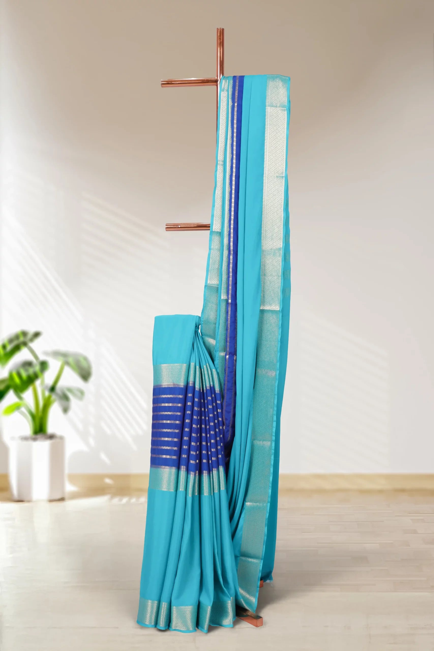 Sea Blue Georgette Saree