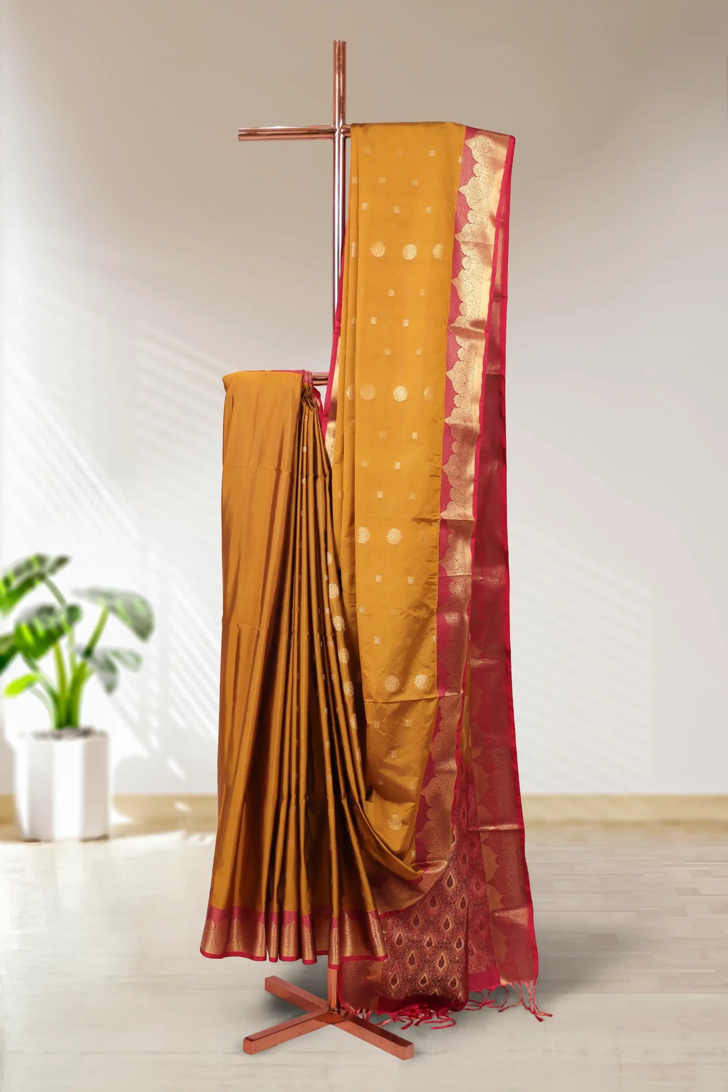 Golden Yellow Soft Silk Saree