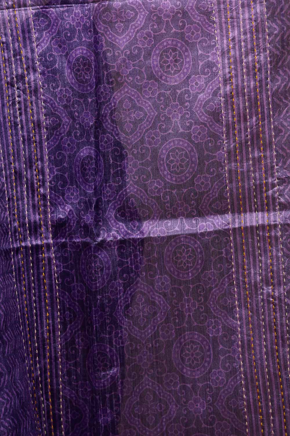 Purple Semi Jute Saree