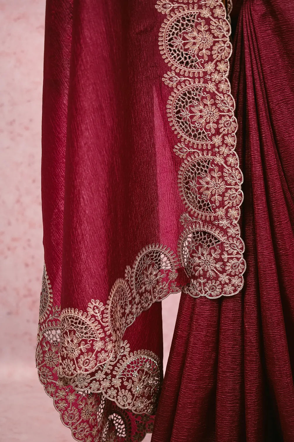 Dark Purple Crush Organza Saree