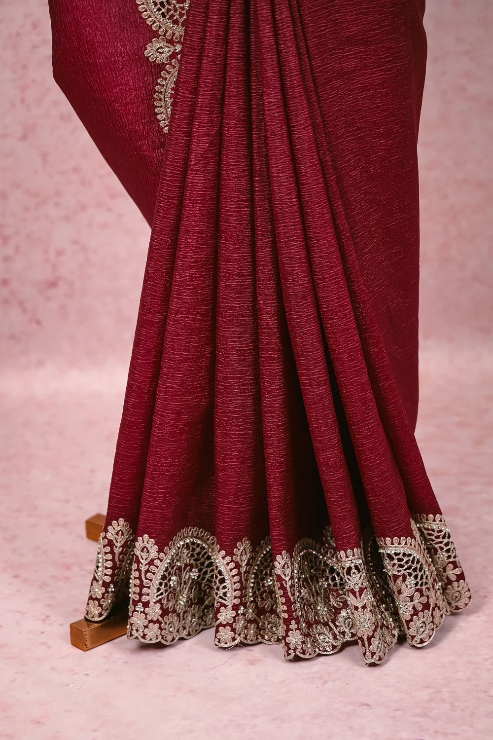 Dark Purple Crush Organza Saree