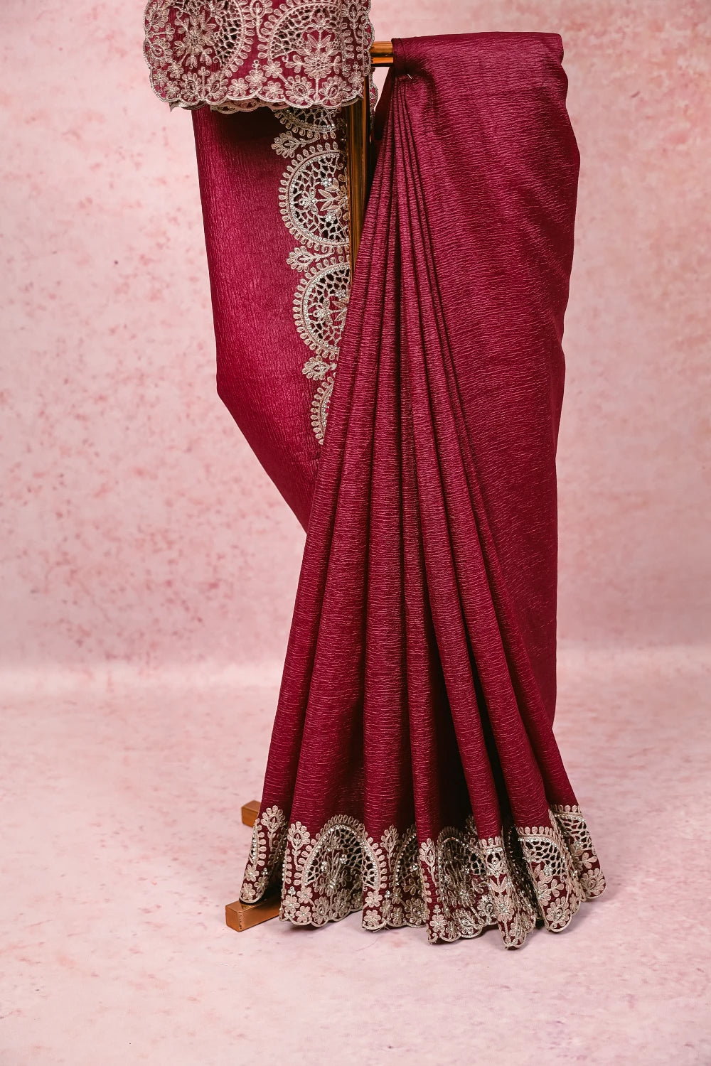 Dark Purple Crush Organza Saree
