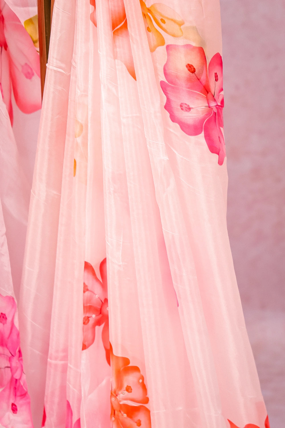 Off White Crepe Saree