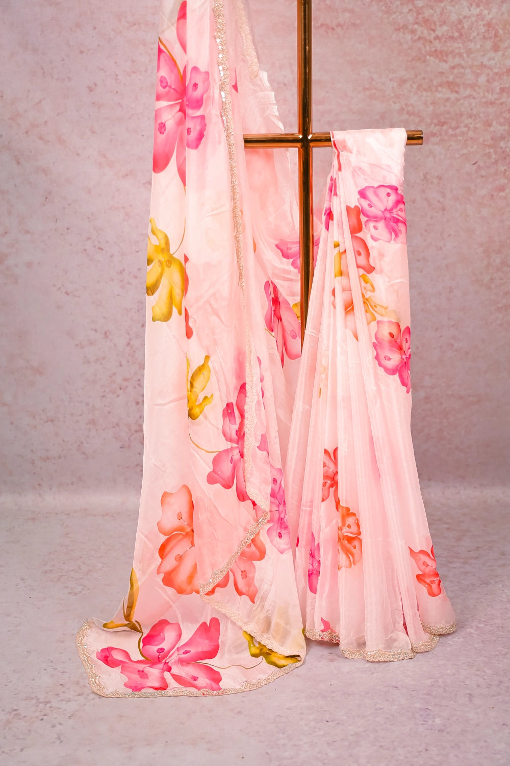 Off White Crepe Saree