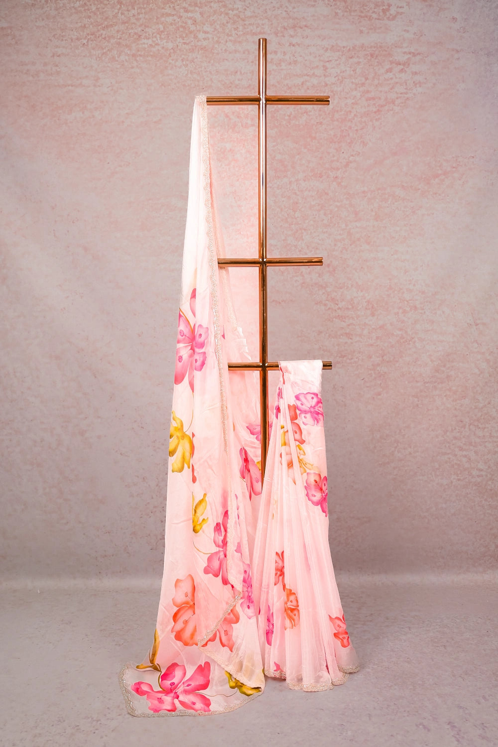 Off White Crepe Saree