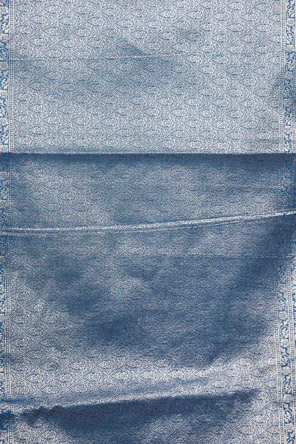 Blue Semi Jute Saree
