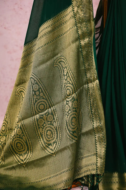 Green Chiffon Saree