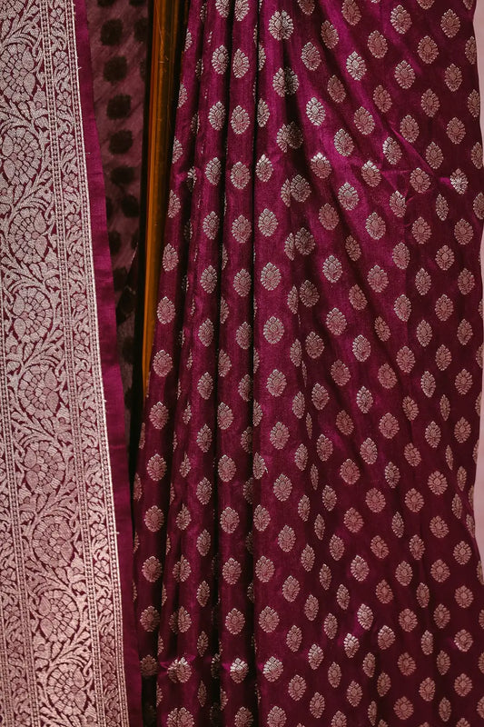 Purple Semi Jute Saree