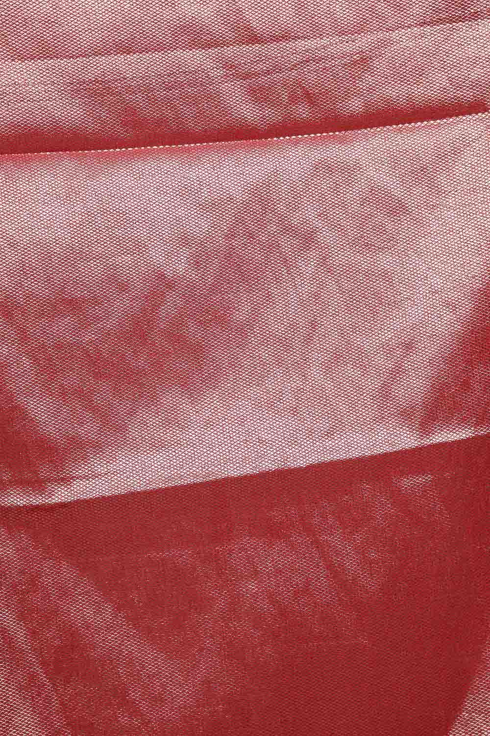Maroon Red Semi Jute Saree