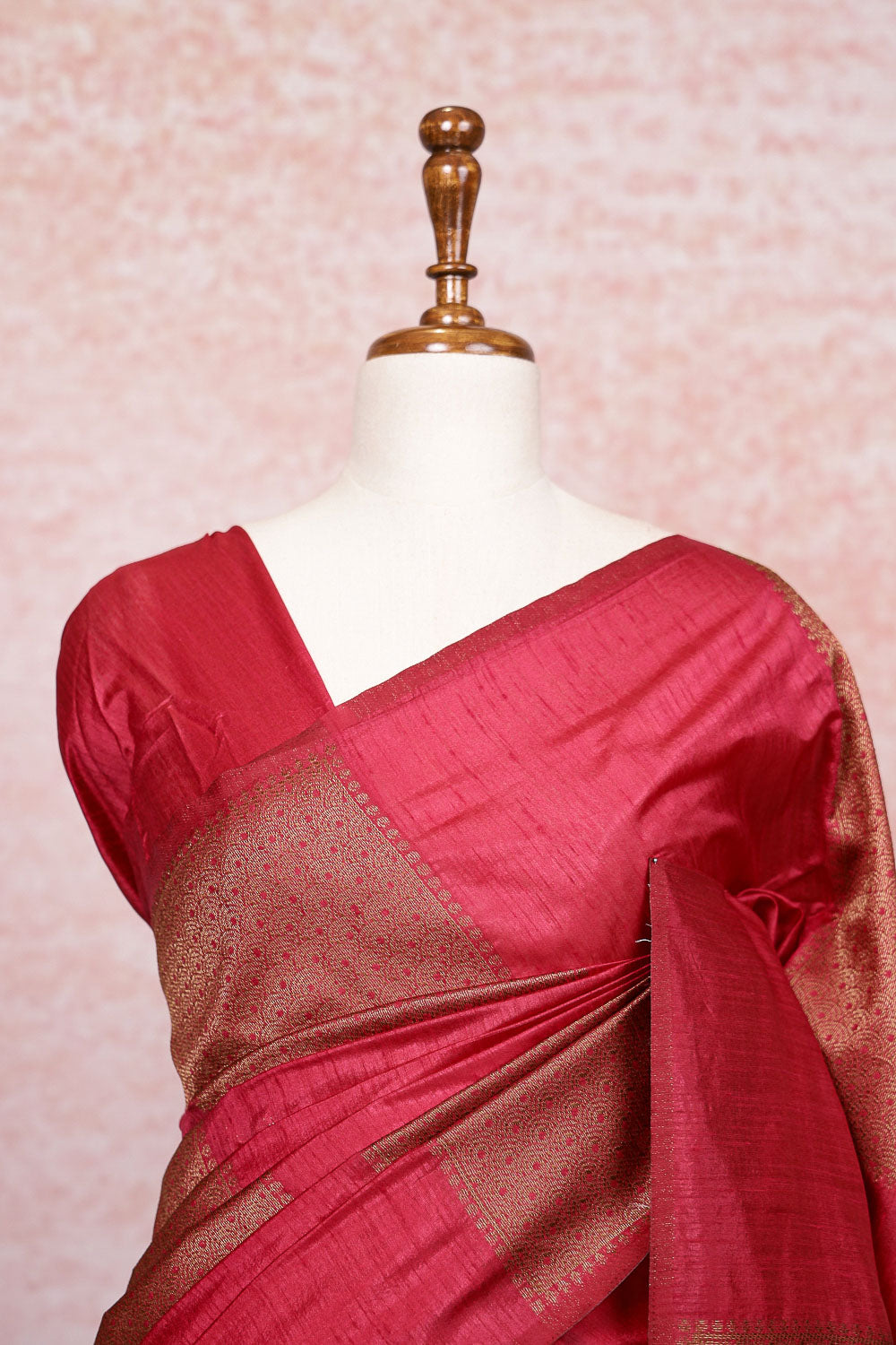 Magenta Semi Jute Saree