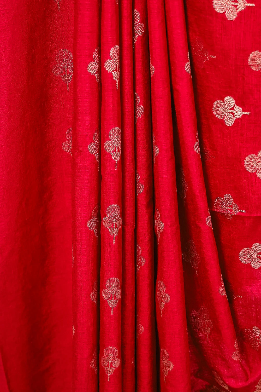 Maroon Red Semi Jute Saree