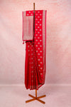 Maroon Red Semi Jute Saree