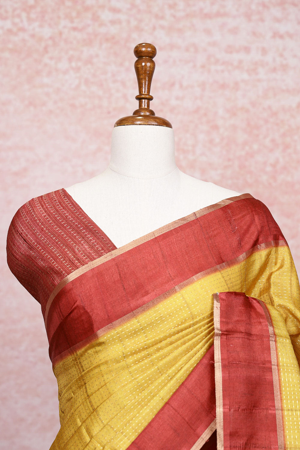 Mustard Semi Tussar Saree
