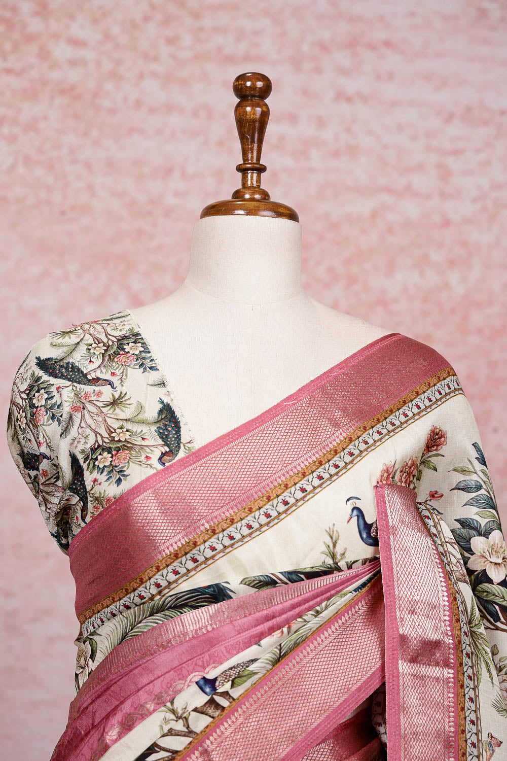 Onion Pink Dola Silk Saree