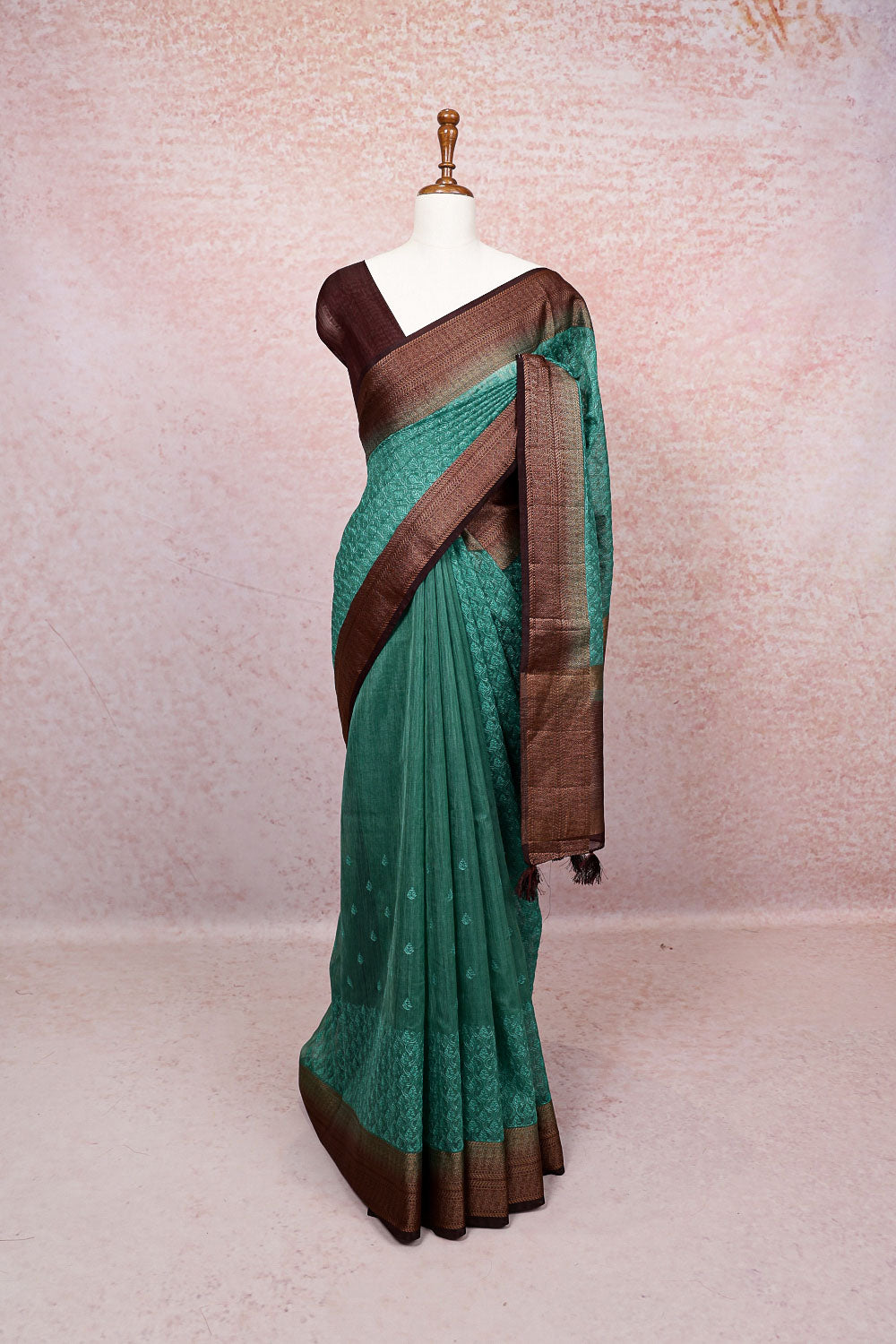 Green Semi Jute Saree