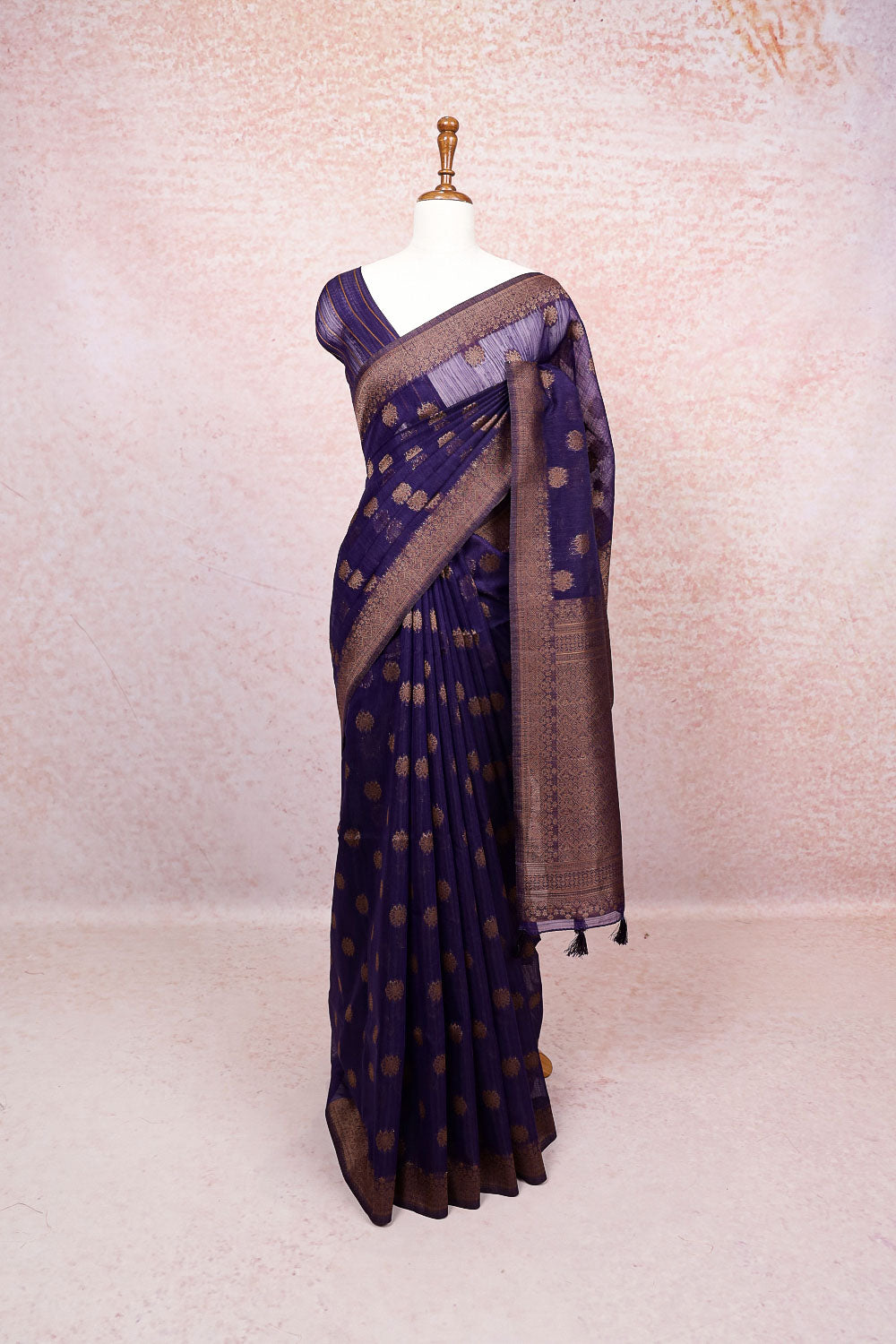 Voilet Semi Jute Saree