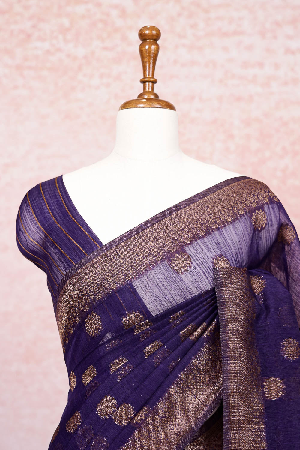 Voilet Semi Jute Saree