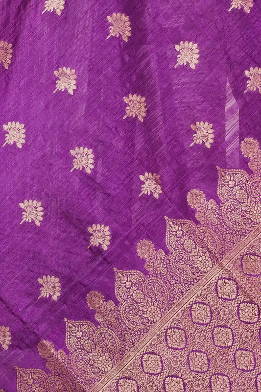 Dark Violet Semi Jute Saree