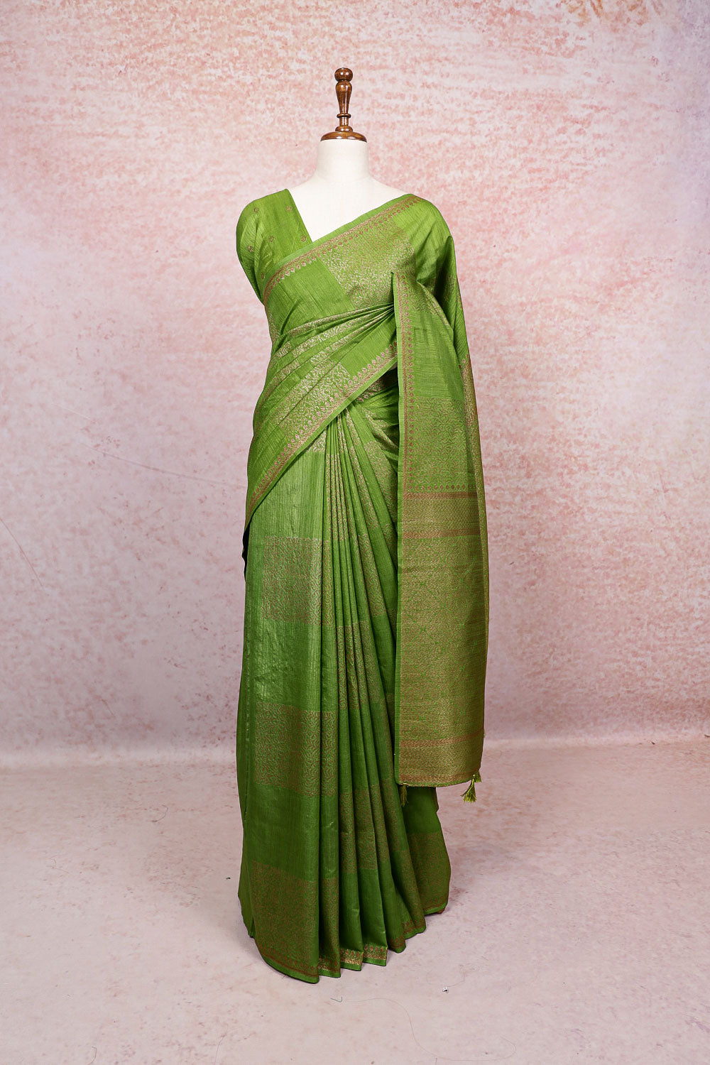 Green Semi Jute Saree
