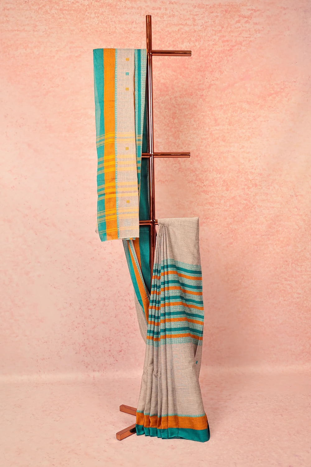 Ash Cotton Saree