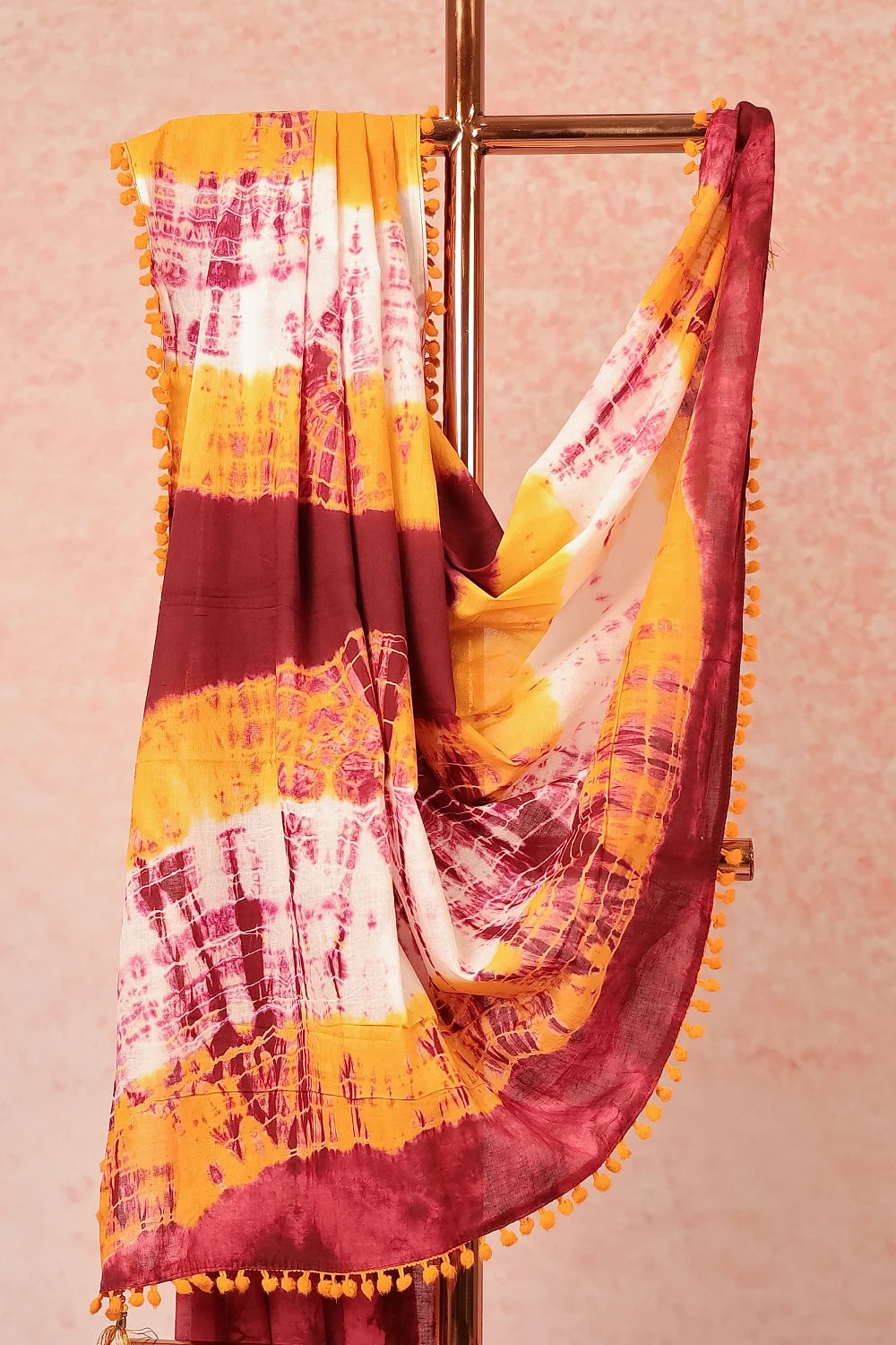 Wine Cotton Saree