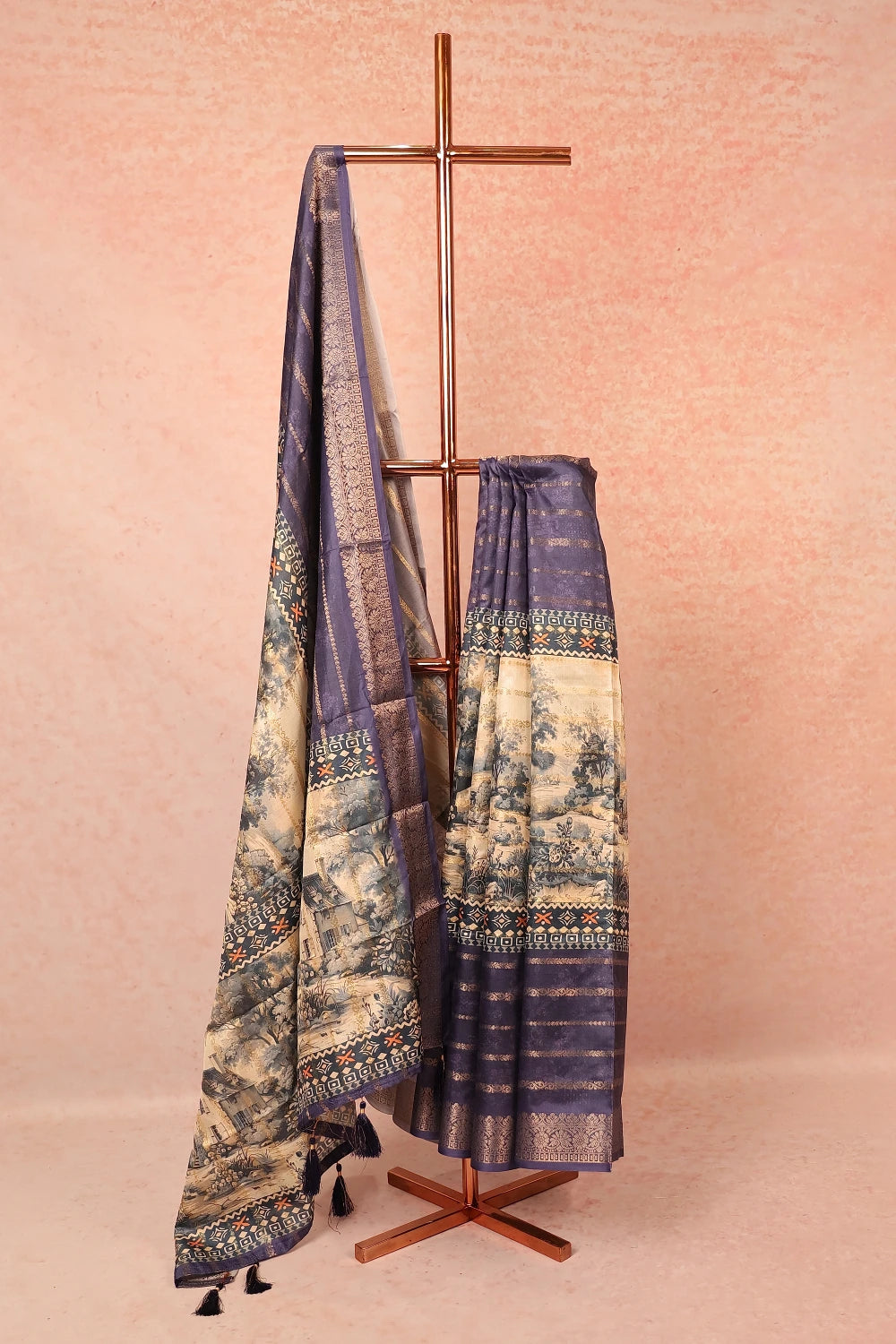 Pista Green Semi Silk Saree