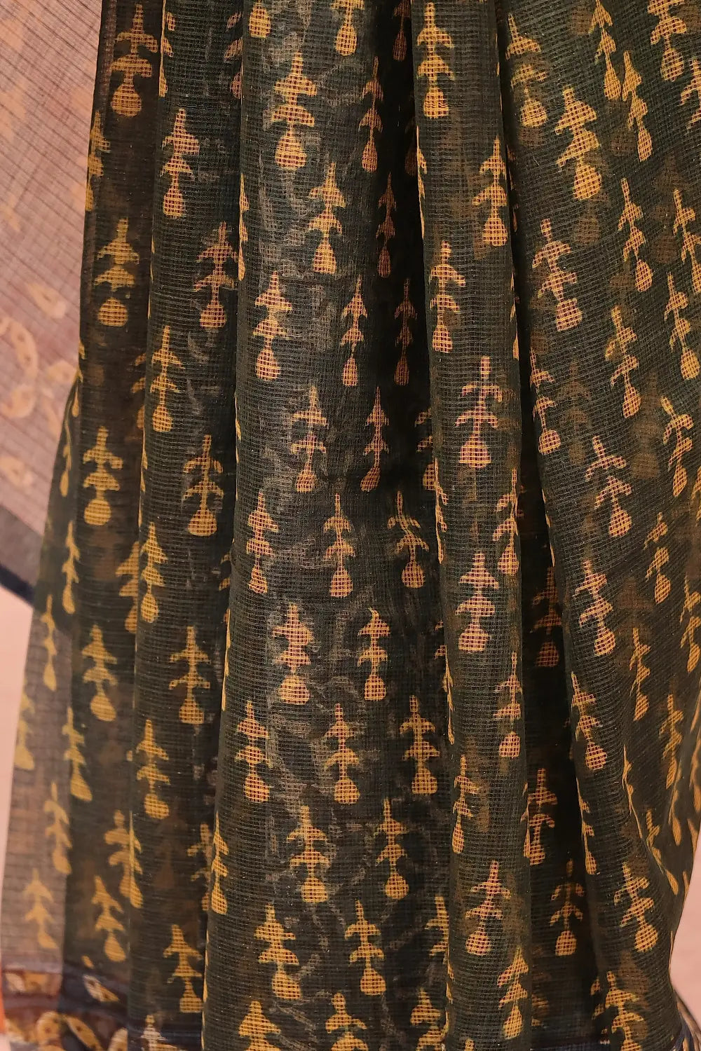 Olive Green Net Kota Saree