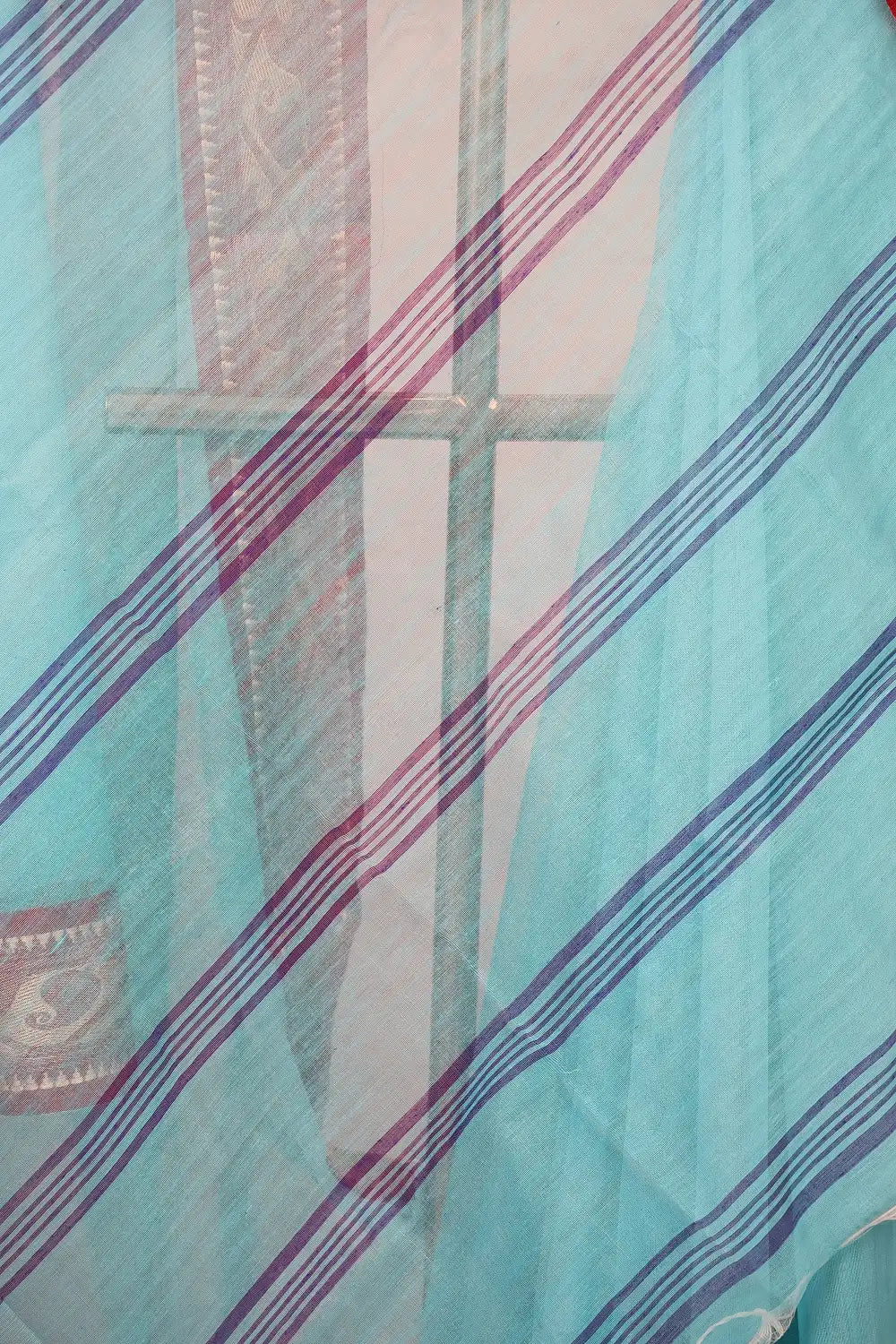 Light Blue Cotton Saree
