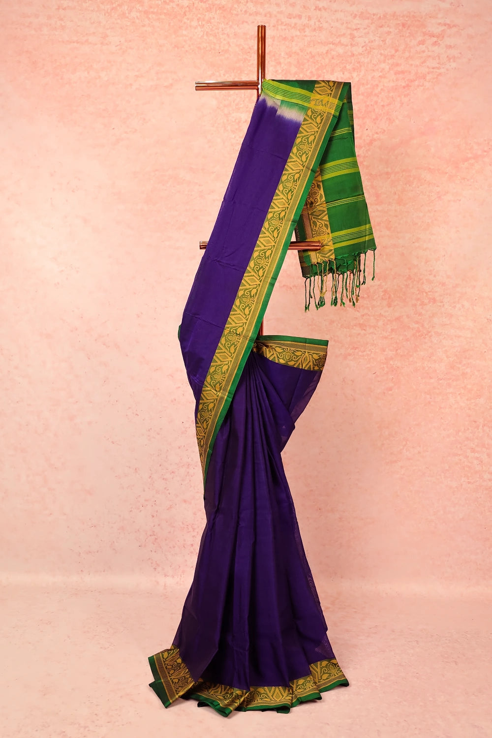 Violet Cotton Saree