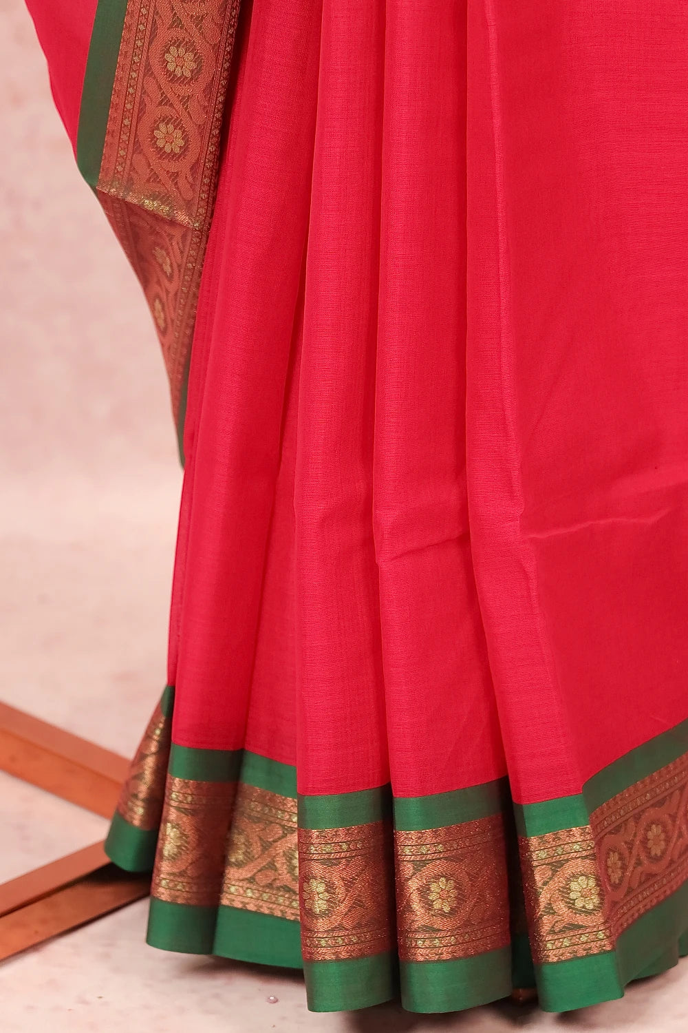 Rani Pink Cotton Saree