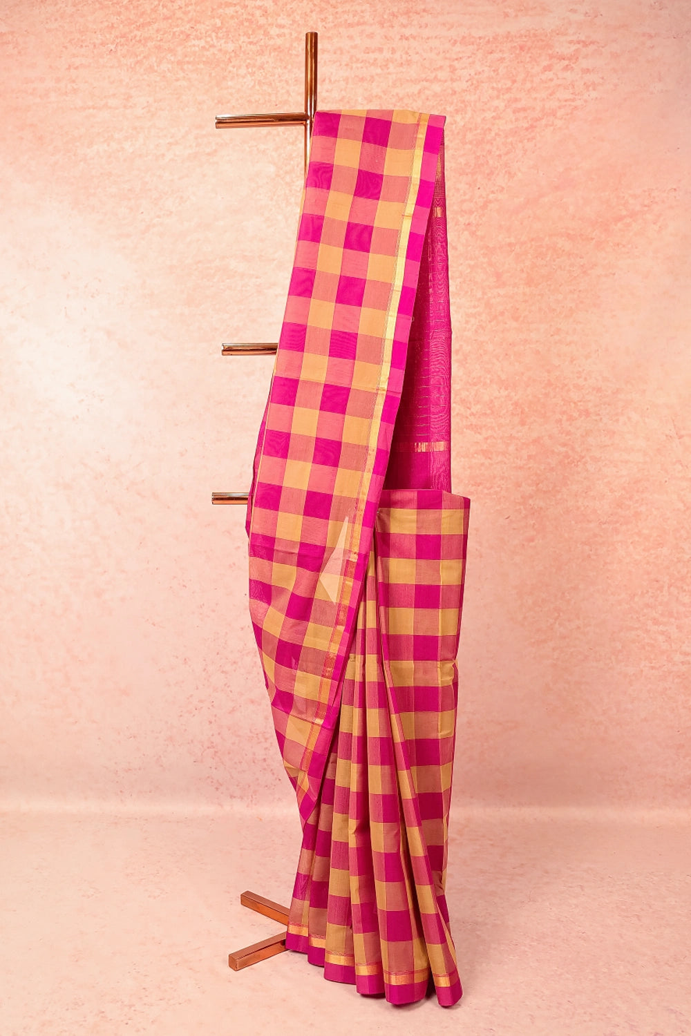 Magenta Pink Cotton Saree