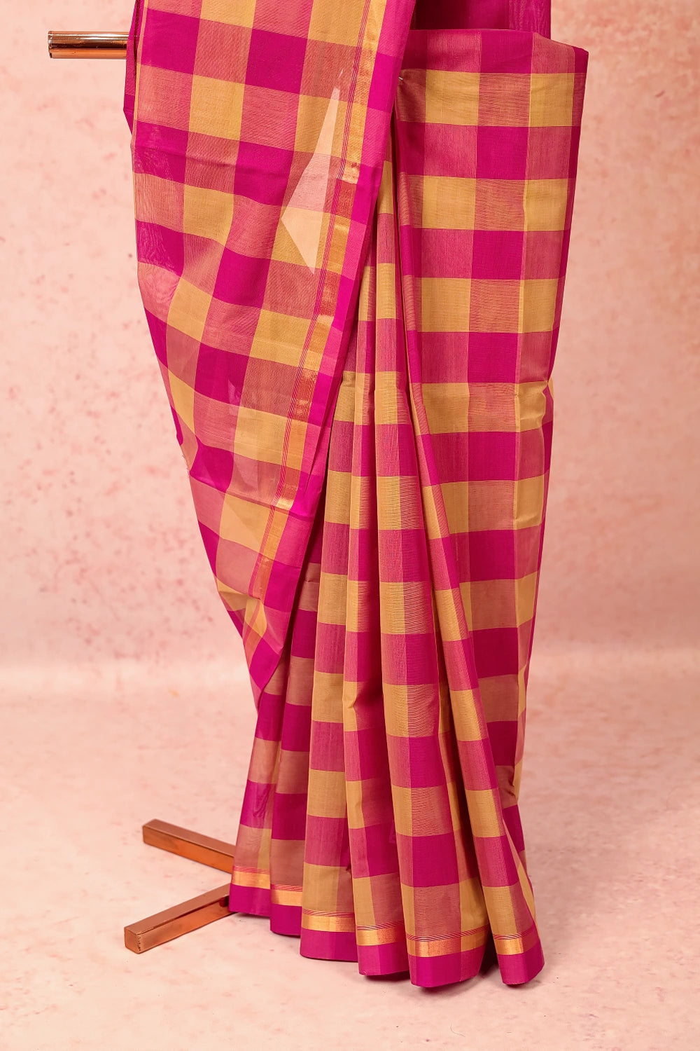 Magenta Pink Cotton Saree