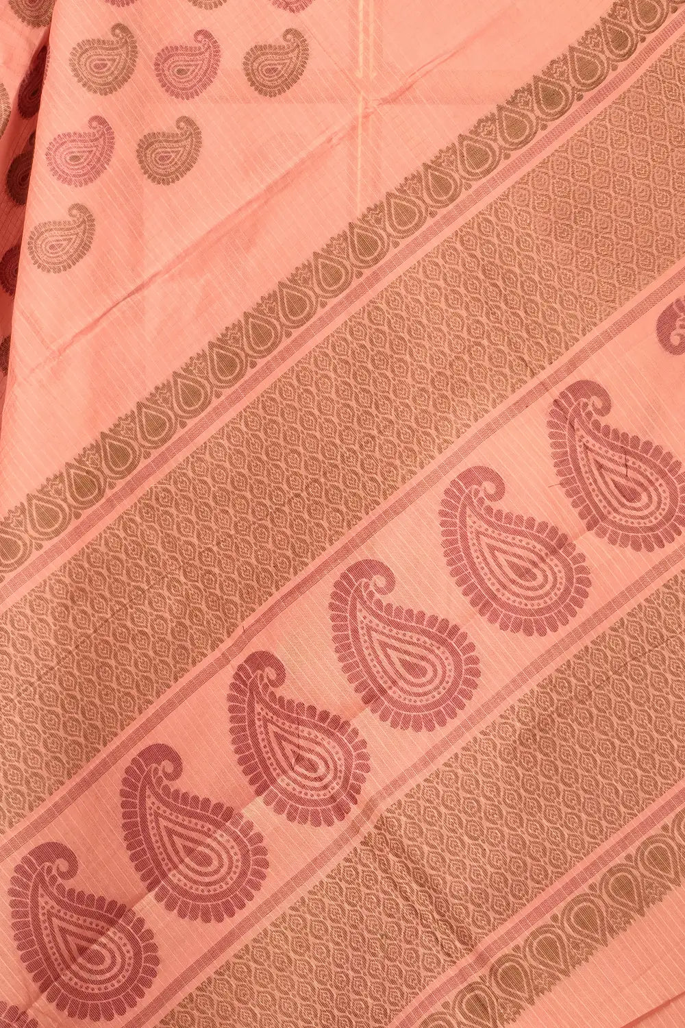Peach Cotton Saree