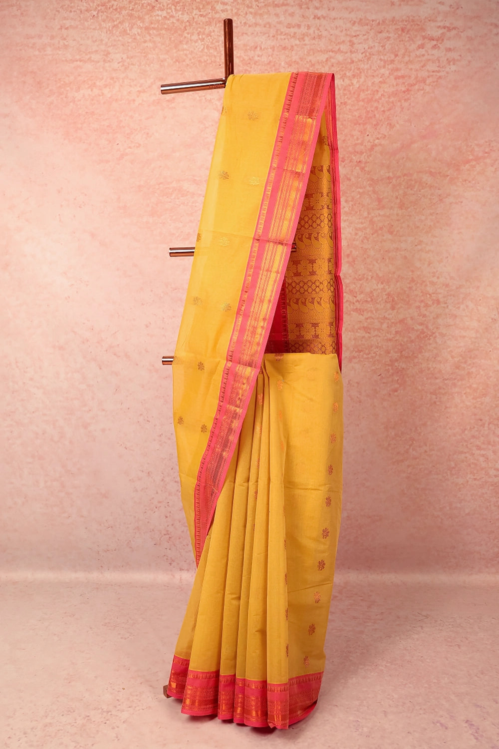 Golden Yellow Cotton Saree