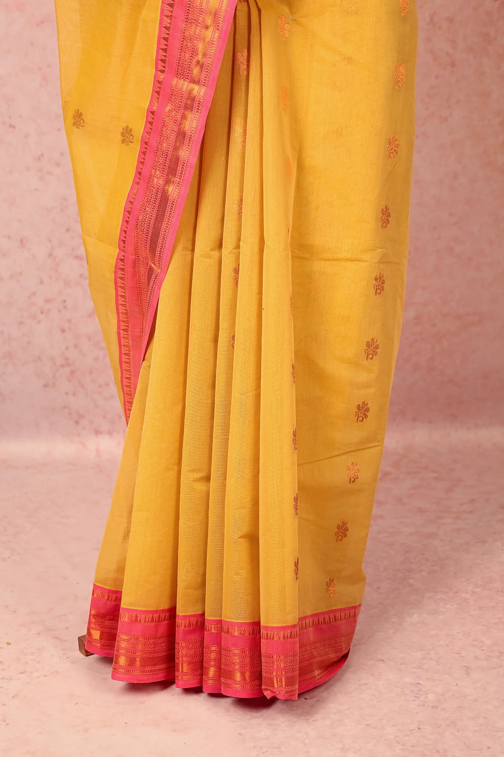 Golden Yellow Cotton Saree
