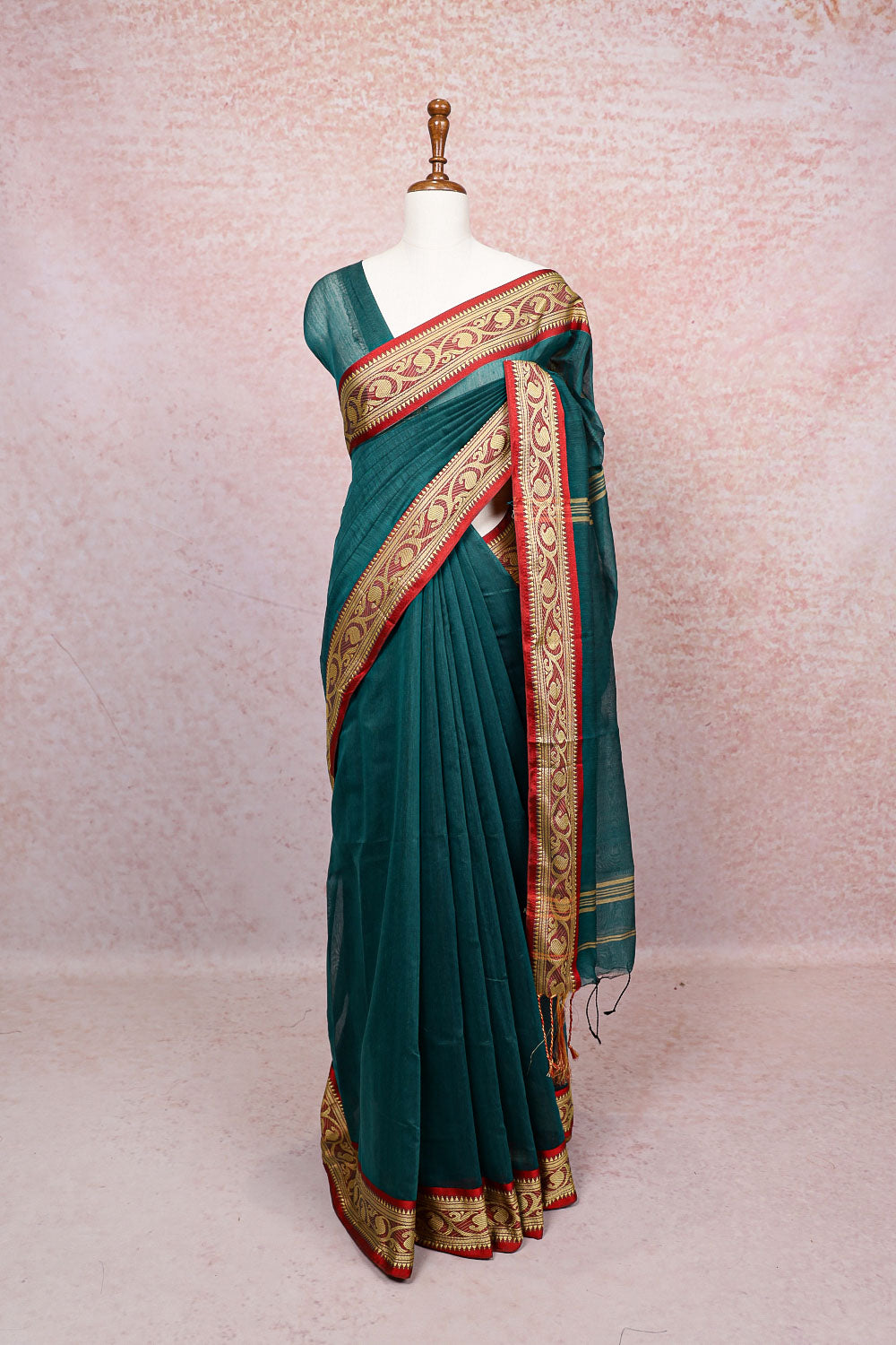 Green Cotton Saree