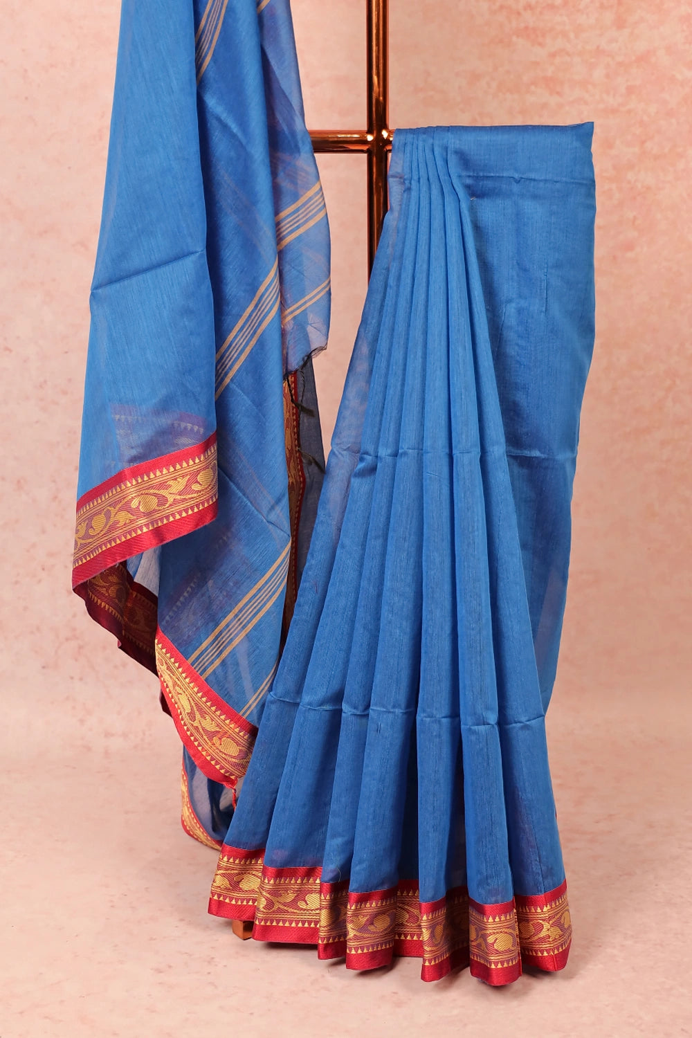 Sky Blue Cotton Saree