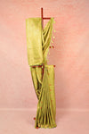 Pista Green Semi Banarasi Saree