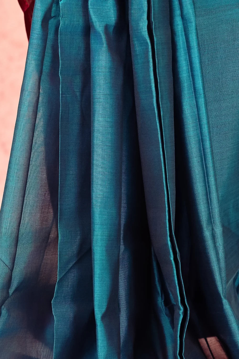 Peacock Blue Cotton Saree