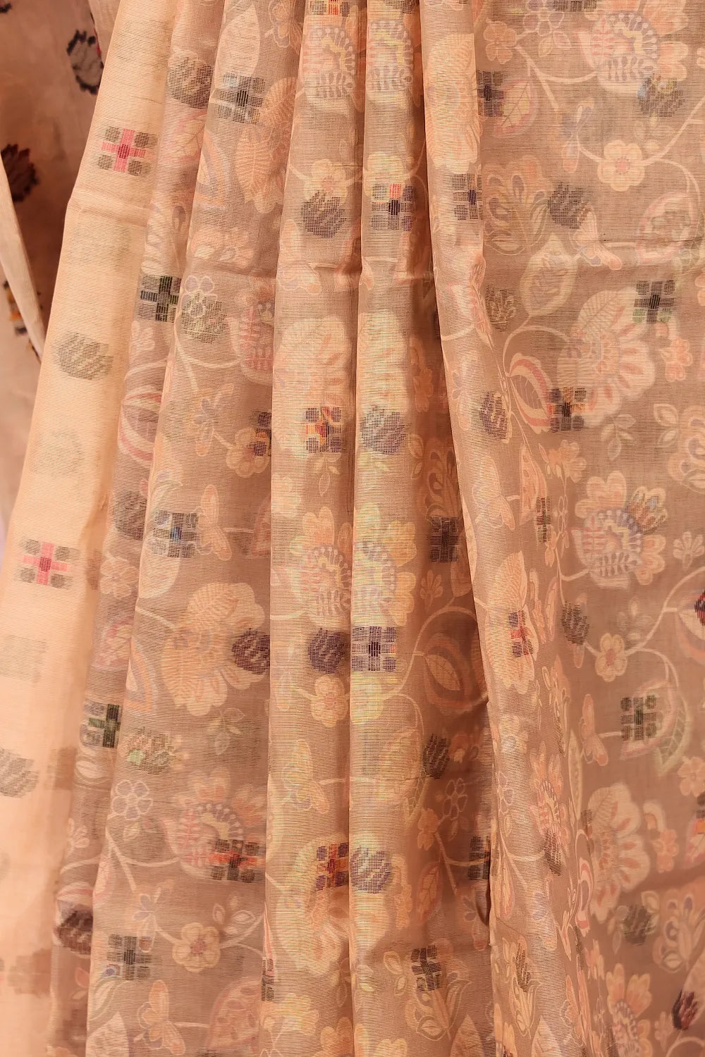 Skin Color Cotton Saree