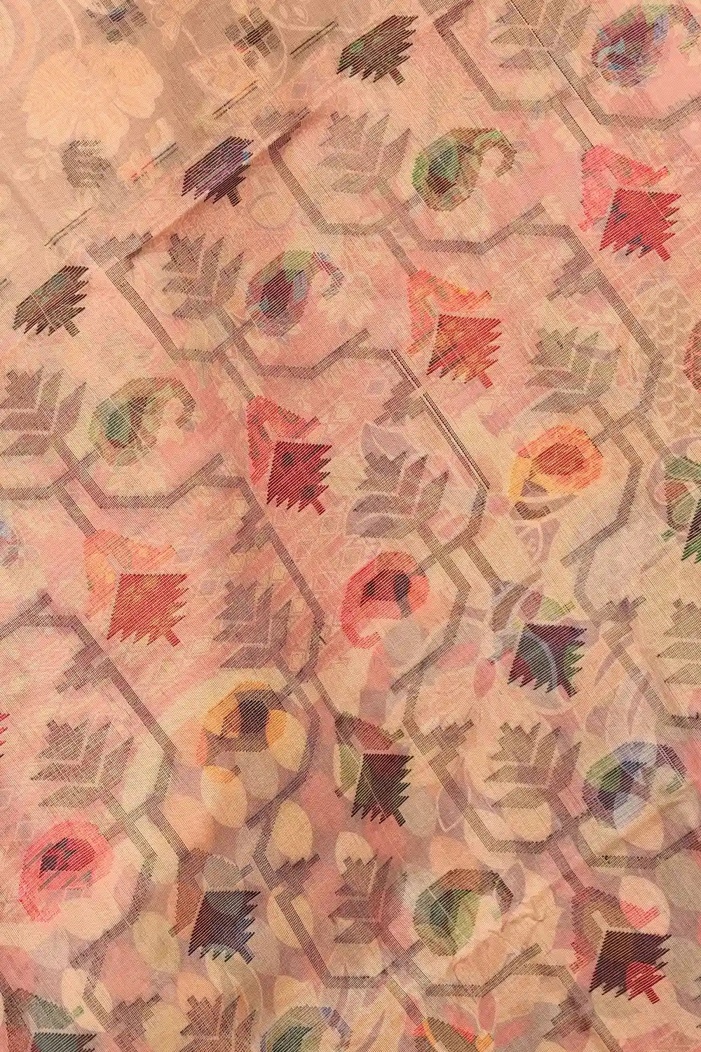 Skin Color Cotton Saree
