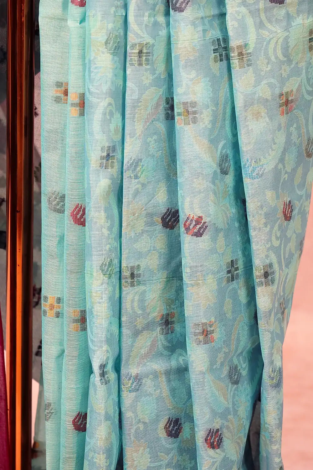Powder Blue Cotton Saree