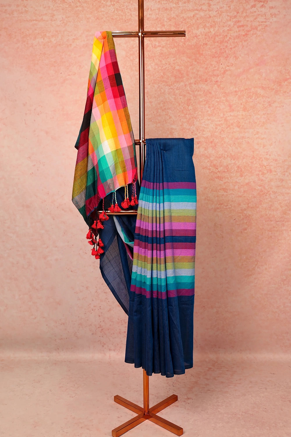 Blue Mul Cotton Saree