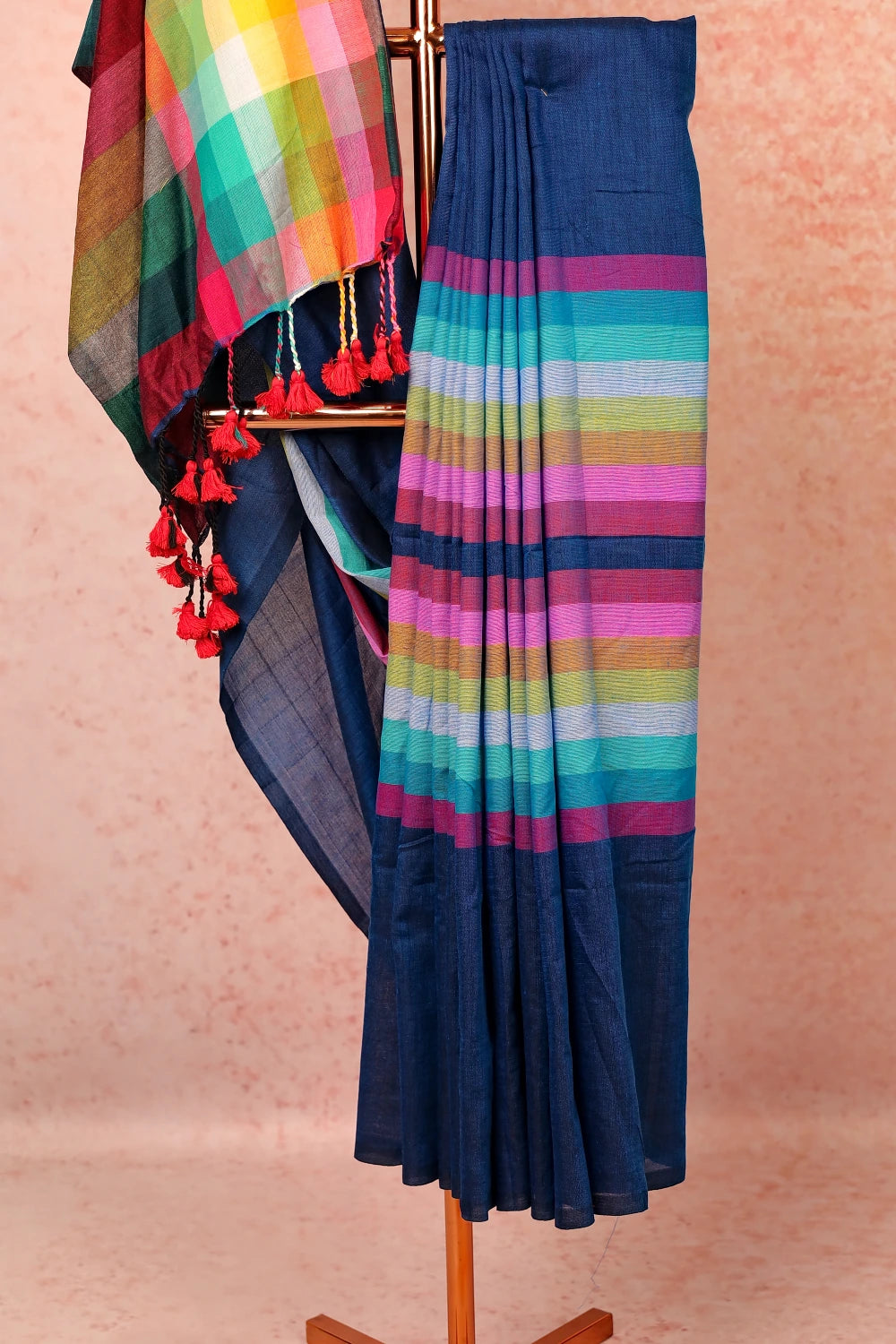 Blue Mul Cotton Saree