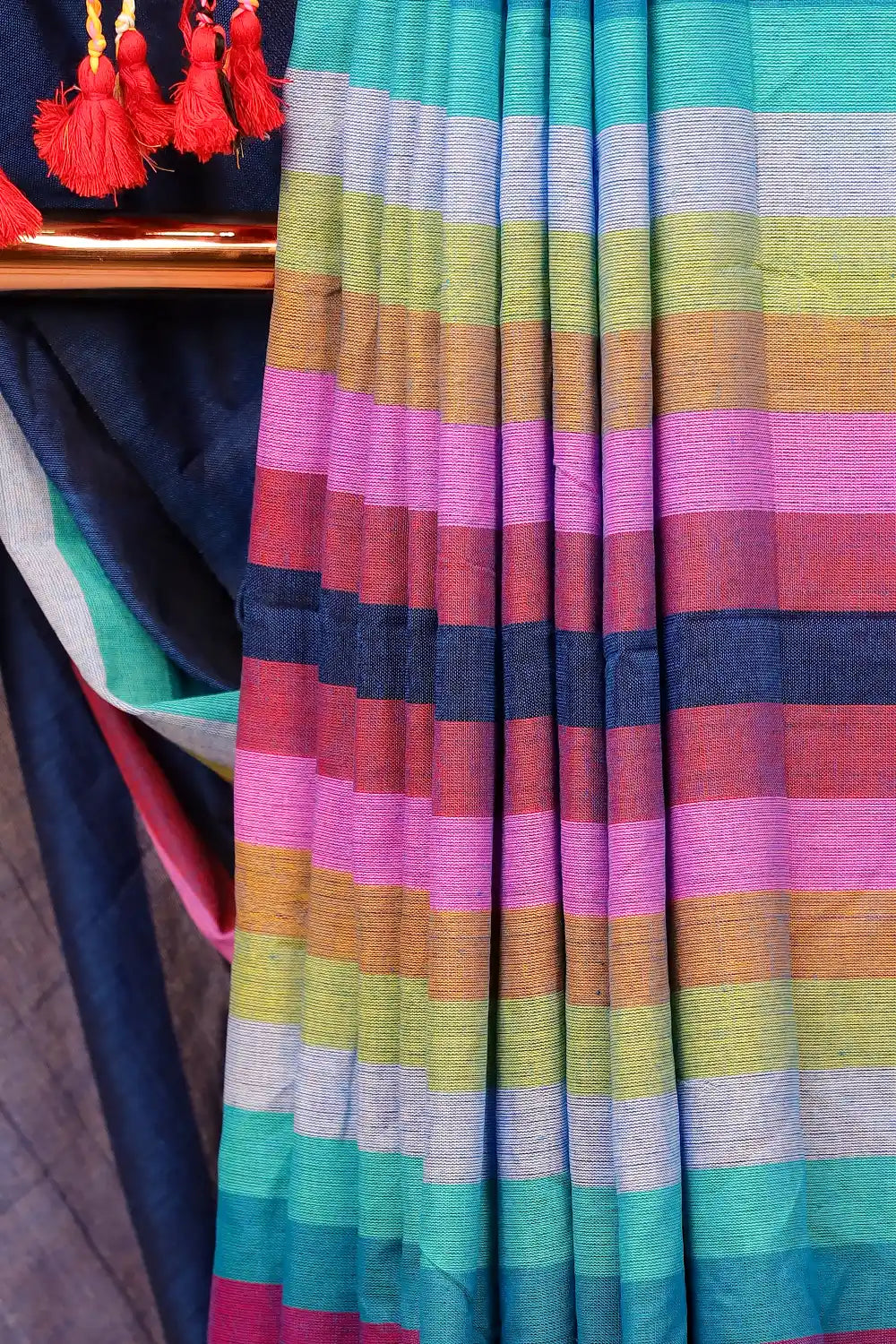 Blue Mul Cotton Saree