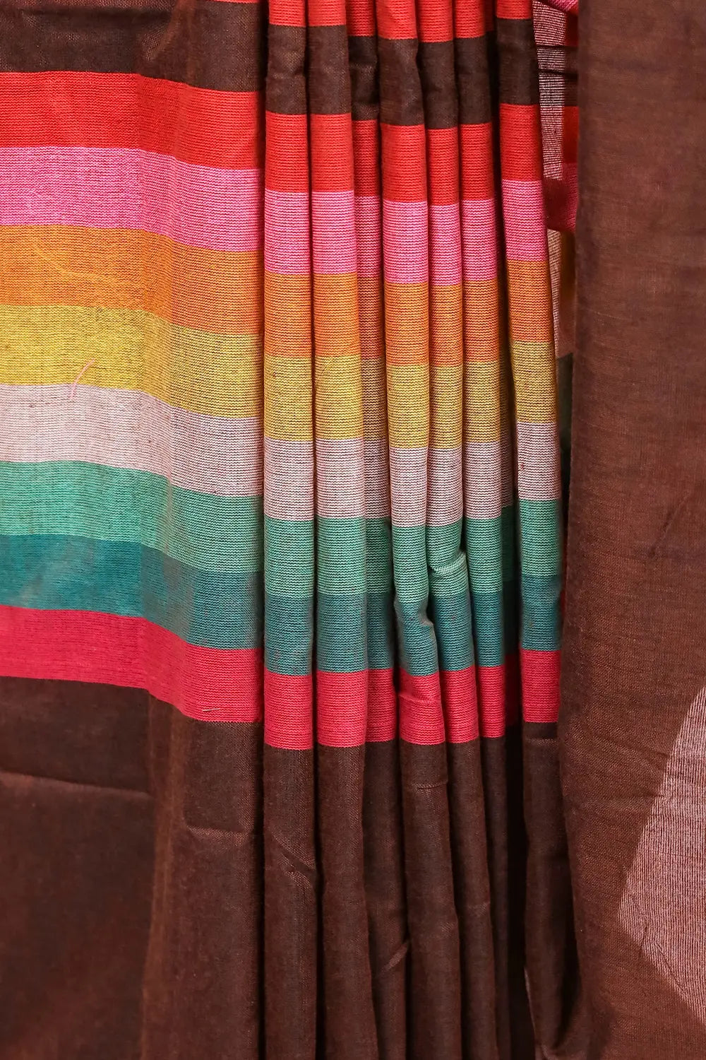 Brown Semi Linen Saree