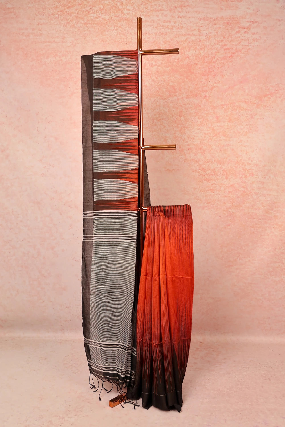 Copper Color Cotton Silk Saree